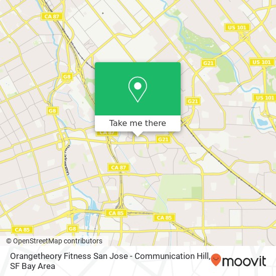 Orangetheory Fitness San Jose - Communication Hill map