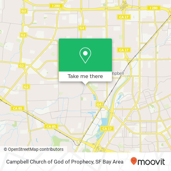 Campbell Church of God of Prophecy map
