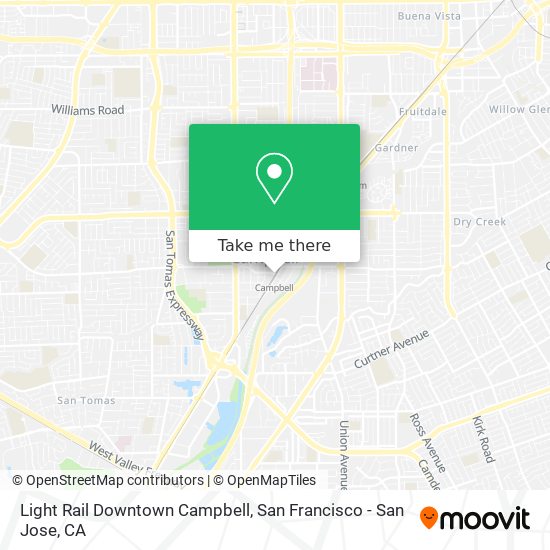 Light Rail Downtown Campbell map