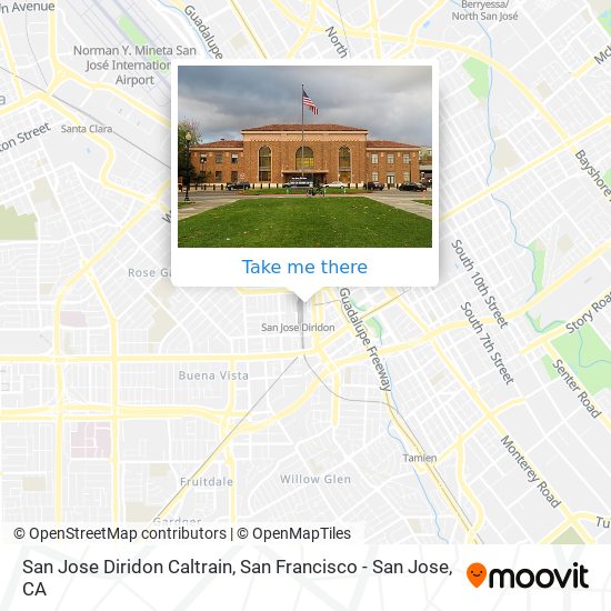 Mapa de San Jose Diridon Caltrain