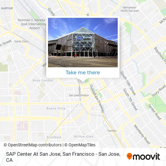 Mapa de SAP Center At San Jose