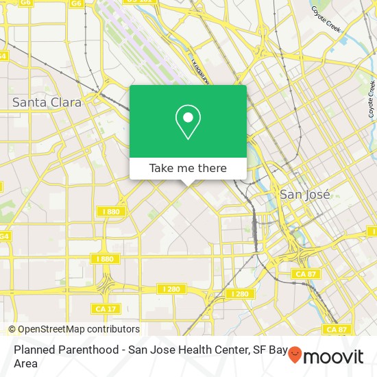 Mapa de Planned Parenthood - San Jose Health Center