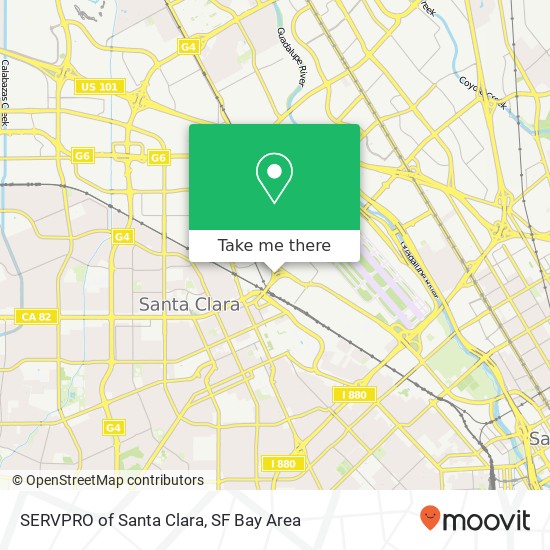 Mapa de SERVPRO of Santa Clara