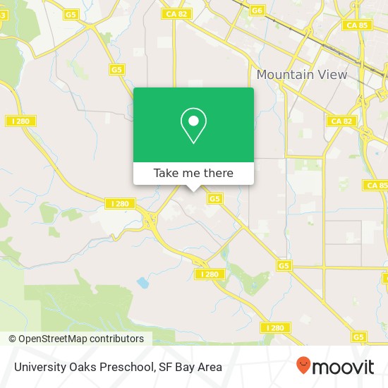 University Oaks Preschool map