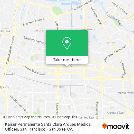 Kaiser Permanente Santa Clara Arques Medical Offices map