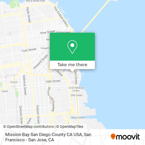 Mission Bay San Diego County CA USA map