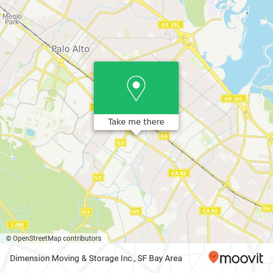 Mapa de Dimension Moving & Storage Inc.