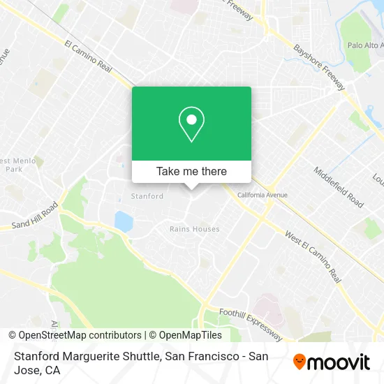 Mapa de Stanford Marguerite Shuttle