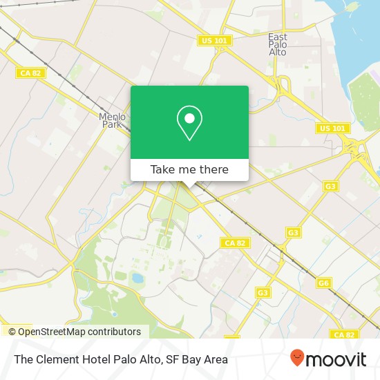 The Clement Hotel Palo Alto map