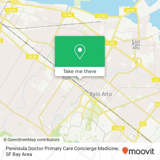 Mapa de Peninsula Doctor Primary Care Concierge Medicine