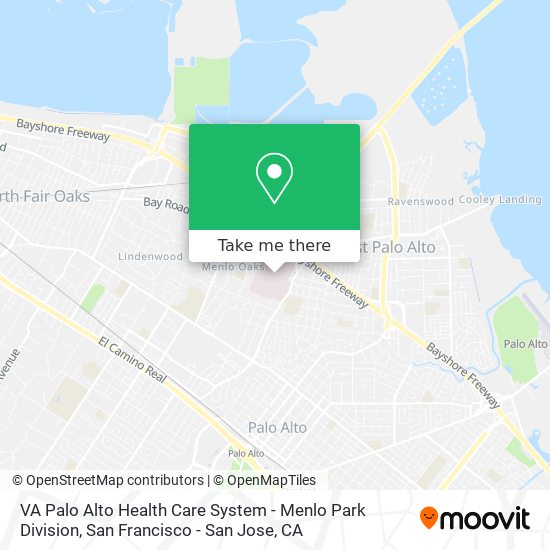 VA Palo Alto Health Care System - Menlo Park Division map