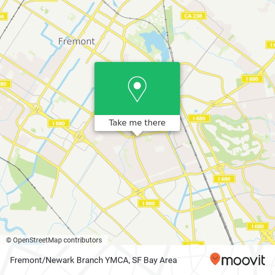 Fremont/Newark Branch YMCA map