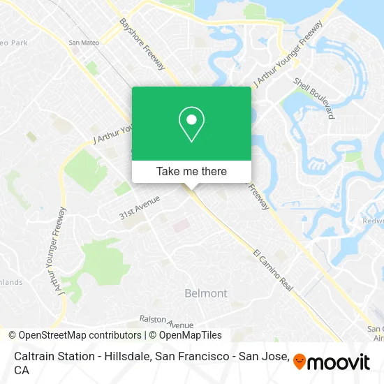 Caltrain Station - Hillsdale map