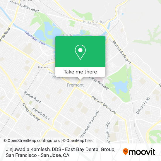 Mapa de Jinjuwadia Kamlesh, DDS - East Bay Dental Group