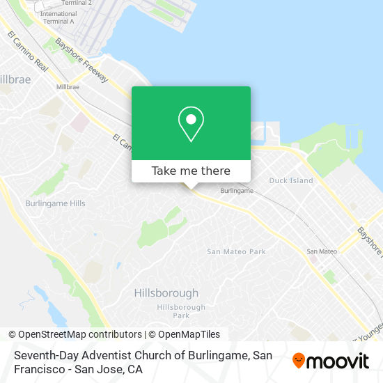 Seventh-Day Adventist Church of Burlingame map