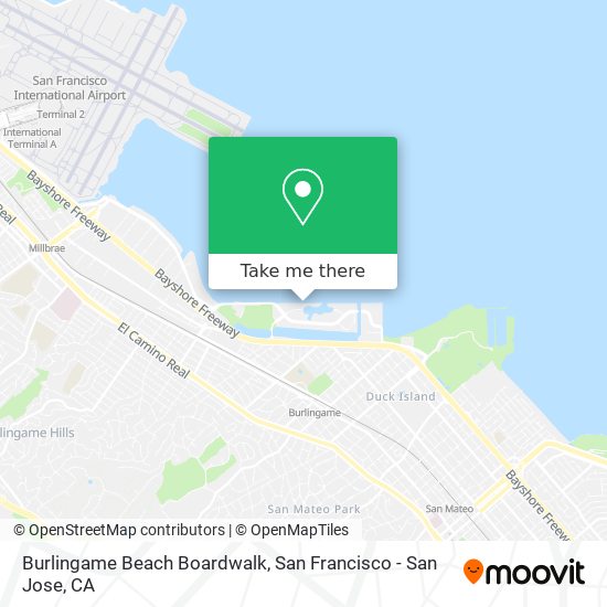 Mapa de Burlingame Beach Boardwalk