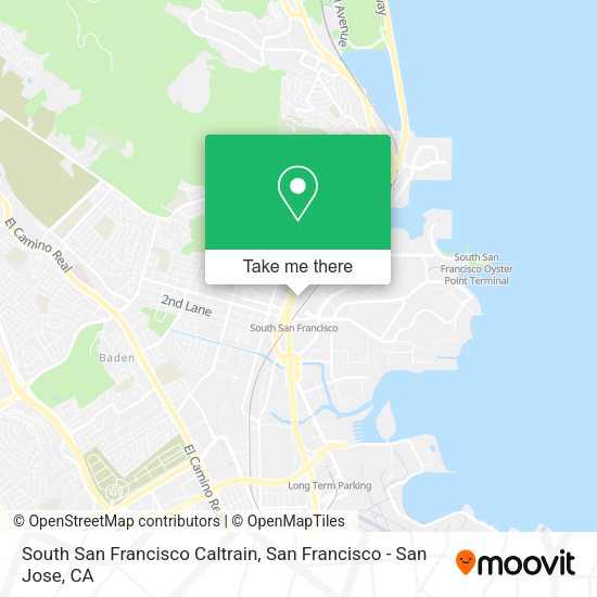 South San Francisco Caltrain map