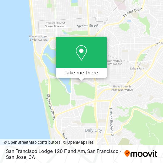 San Francisco Lodge 120 F and Am map