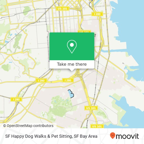 Mapa de SF Happy Dog Walks & Pet Sitting