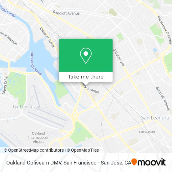 Oakland Coliseum DMV map