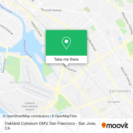 Mapa de Oakland Coliseum DMV