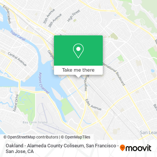 Mapa de Oakland - Alameda County Coliseum