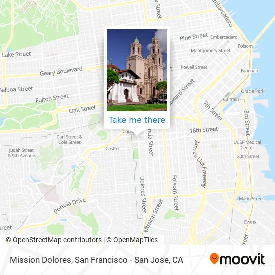Mapa de Mission Dolores