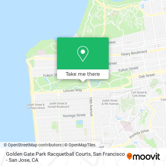 Mapa de Golden Gate Park Racquetball Courts
