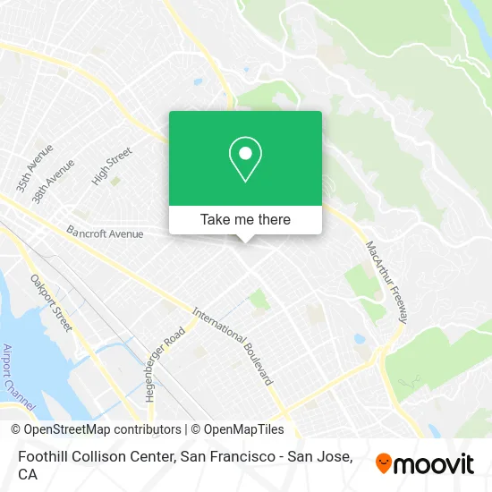 Foothill Collison Center map