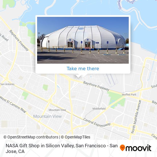 NASA Gift Shop in Silicon Valley map