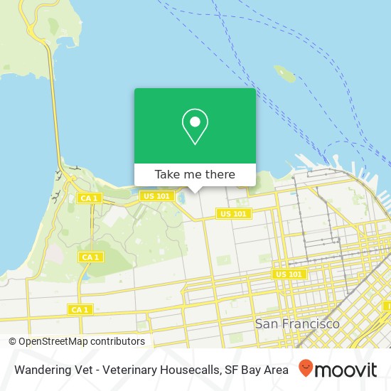 Mapa de Wandering Vet - Veterinary Housecalls