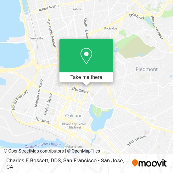 Charles E Bossett, DDS map