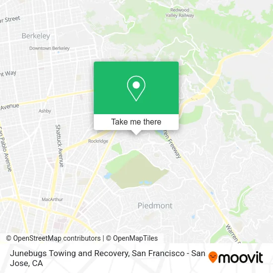 Junebugs Towing and Recovery map