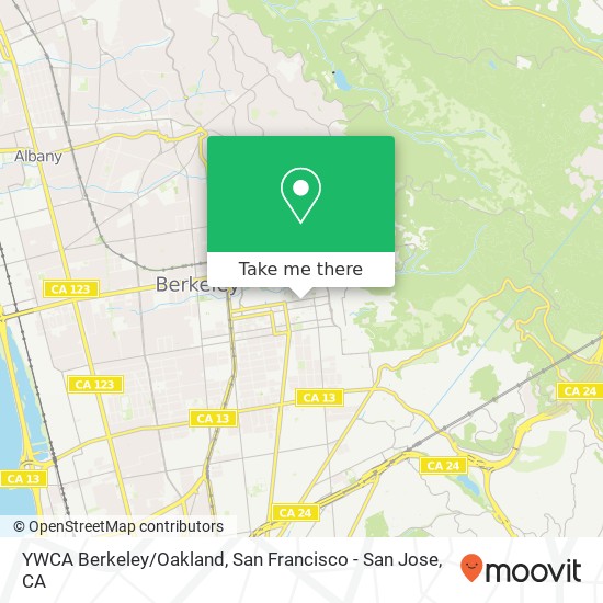 YWCA Berkeley/Oakland map