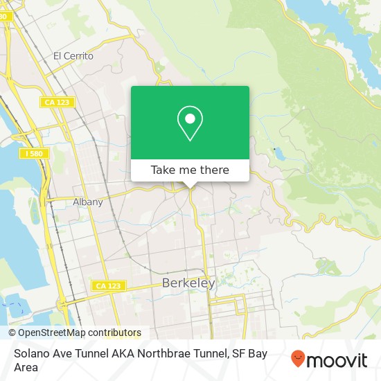 Solano Ave Tunnel AKA Northbrae Tunnel map