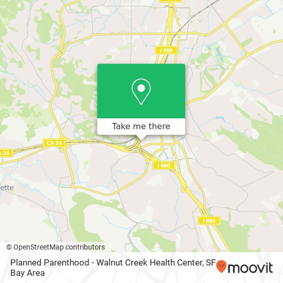 Mapa de Planned Parenthood - Walnut Creek Health Center