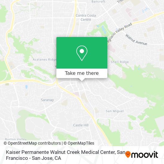 Mapa de Kaiser Permanente Walnut Creek Medical Center