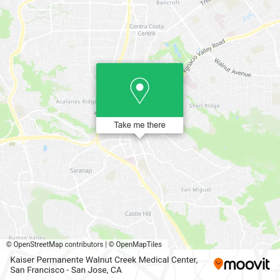 Mapa de Kaiser Permanente Walnut Creek Medical Center