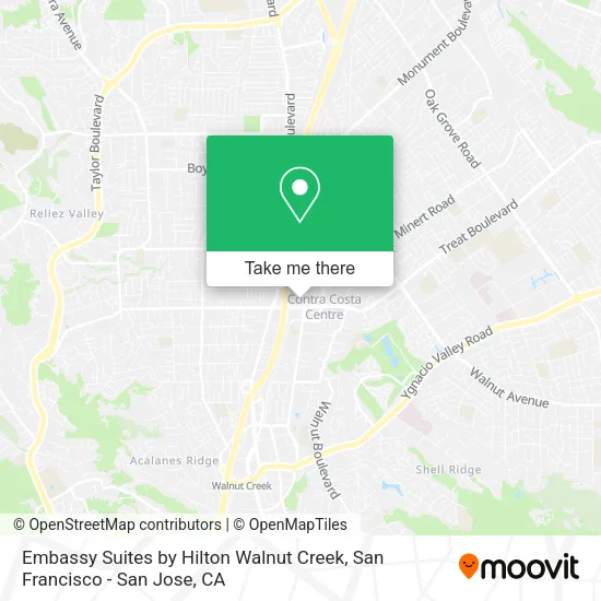 Embassy Suites by Hilton Walnut Creek map