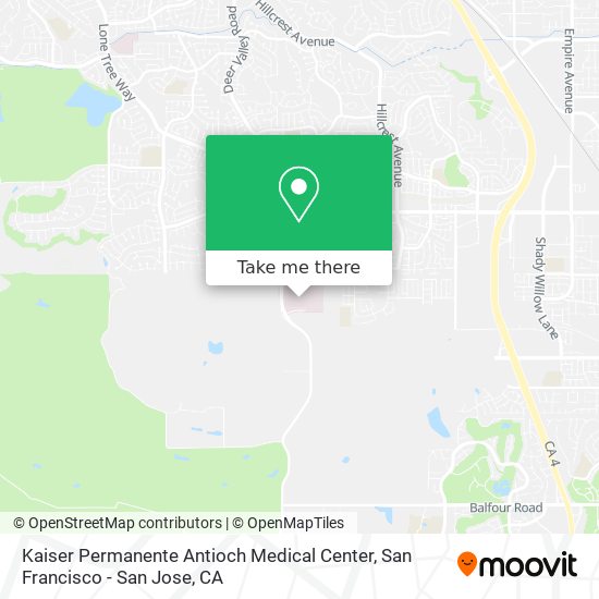 Mapa de Kaiser Permanente Antioch Medical Center