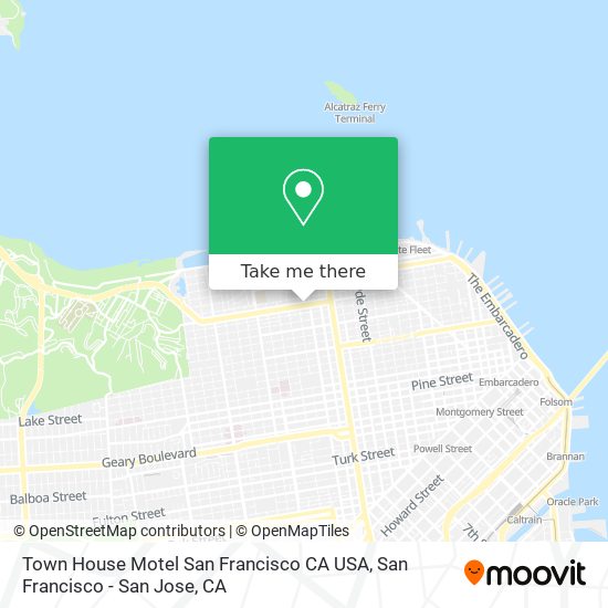 Town House Motel San Francisco CA USA map