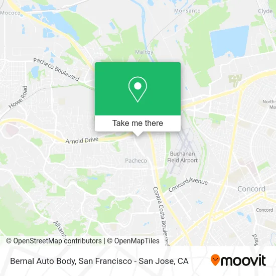 Mapa de Bernal Auto Body