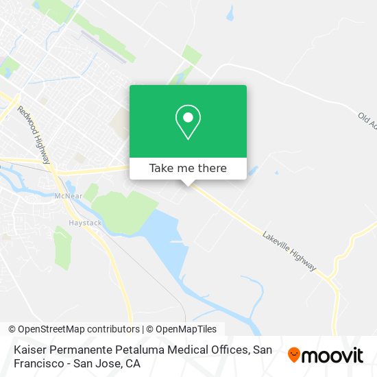 Kaiser Permanente Petaluma Medical Offices map