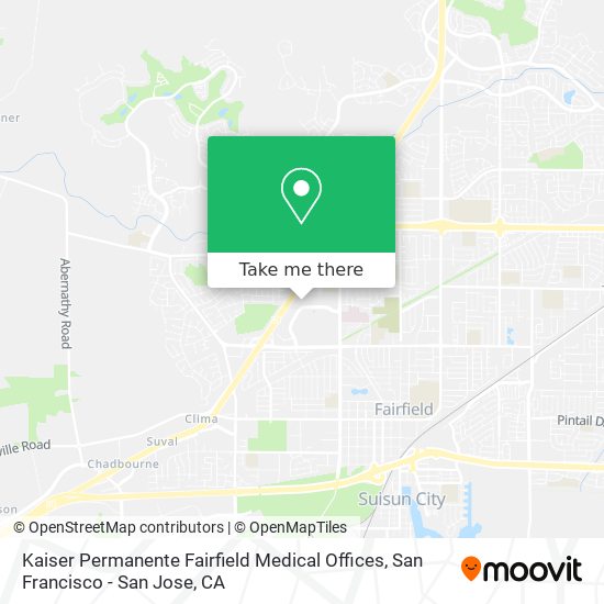 Kaiser Permanente Fairfield Medical Offices map