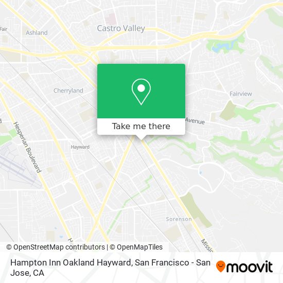 Hampton Inn Oakland Hayward map