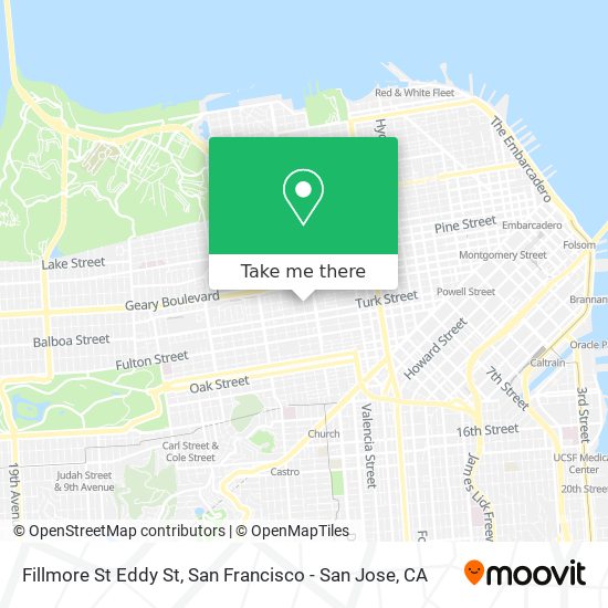 Fillmore St Eddy St map