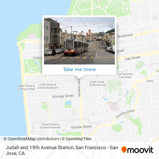 Judah and 19th Avenue Station map