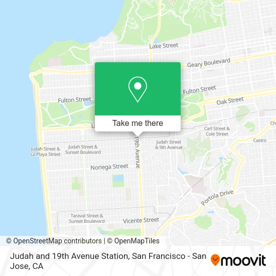 Mapa de Judah and 19th Avenue Station