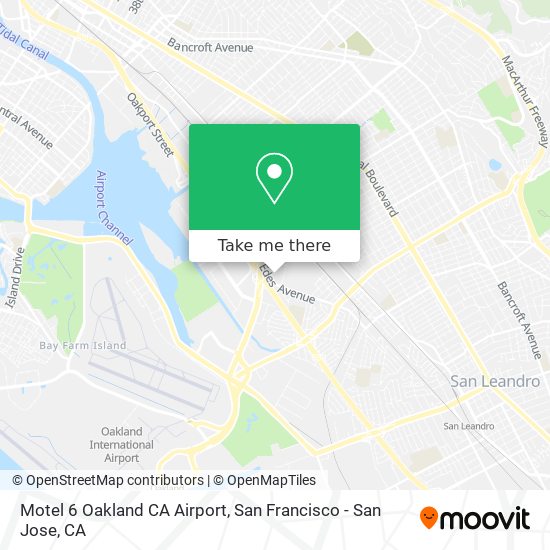 Motel 6 Oakland CA Airport map