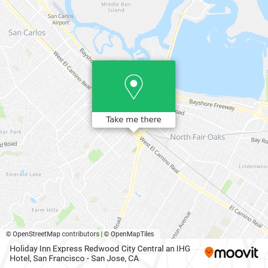 Holiday Inn Express Redwood City Central an IHG Hotel map